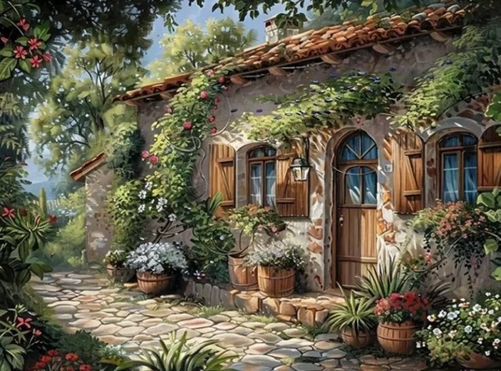 Diamant schilderen knusse hut 30 × 40 cm