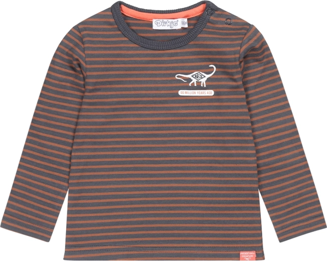 T-shirt Dirkje à manches longues pour garçons, bleu marine à rayures, taille 86