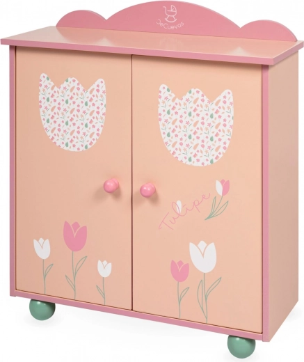 Houten kledingkast voor poppen met accessoires TULIPE