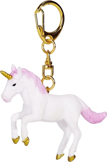 Porte-clés Licorne avec Crinière et Queue Roses
