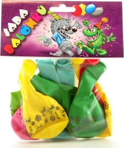 Aufblasbare Luftballons mit Aufdruck – bunte Mischung, 9 Stk.