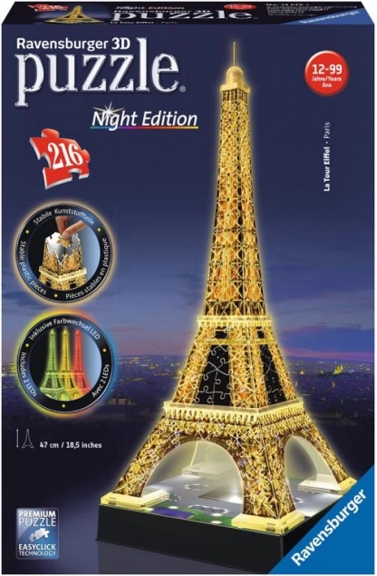 3D Puzzle Eiffel Tower Night