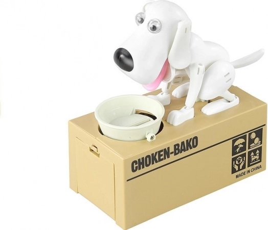 Dog Piggy Bank White
