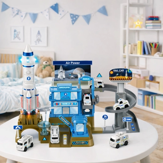 Décollage de la fusée avec lumières et sons