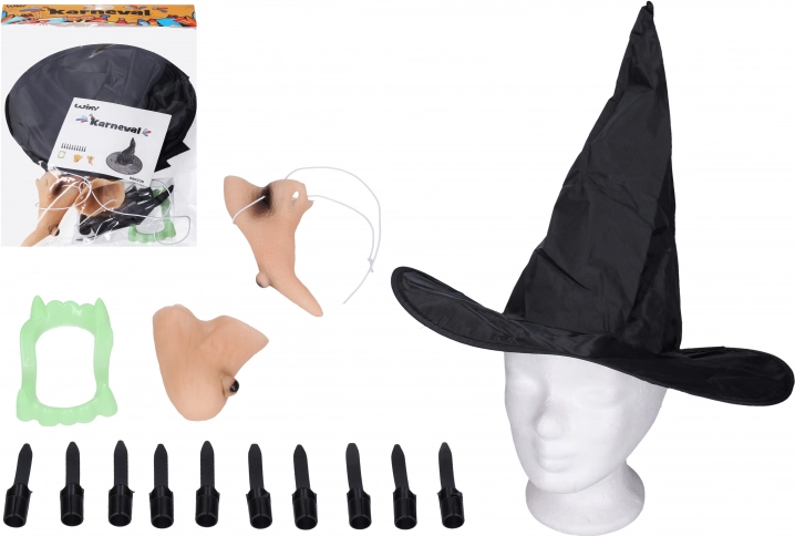 Witch costume set with hat and accessories