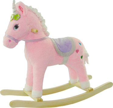 Licorne à bascule avec effets sonores – rose (74 × 28 × 65 cm)
