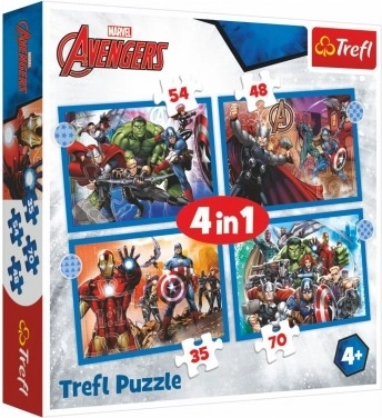 Puzzle 4-en-1 Avengers courageux