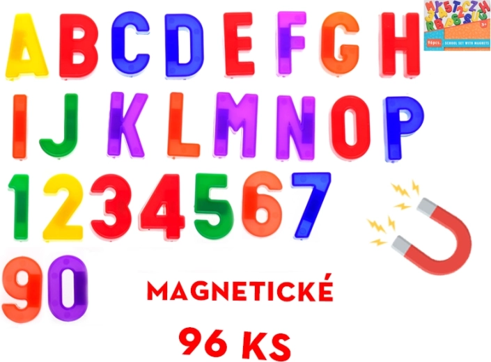 Ensemble de lettres et chiffres magnétiques, 96 pièces