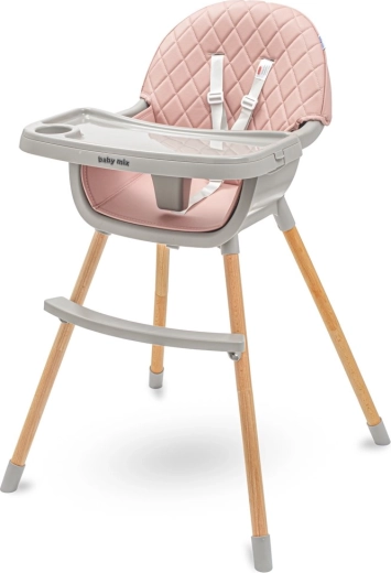 Baby Mix Freja children's high chair dusty pink