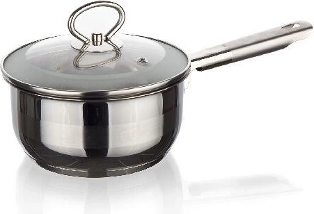 Stainless steel saucepan with glass lid 16 cm, 1.5 l MATTE New Line for induction