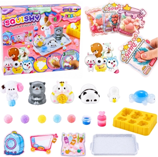 Creative DIY kit for making squishy animals with silicone compound