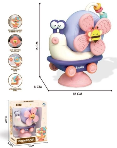 Escargot éducatif interactif avec moulinet pour enfants 0+