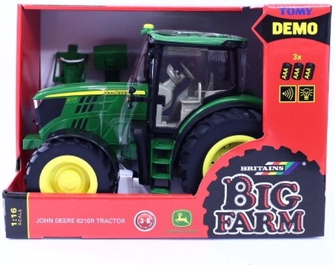 Tomy Britains Big Farm tractor John Deere 6210R met verlichting en geluiden (1:16)