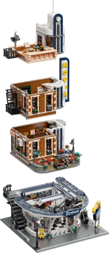 Modulaire stadsgebouwen met toegang tot het interieur