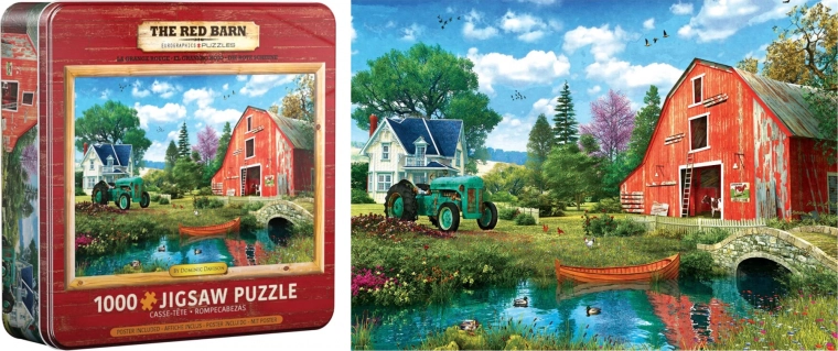 Puzzel in blikken doos Rode schuur 1000 stukjes EUROGRAPHICS