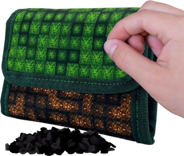 Pixie Crew green Mine & craft pixel wallet