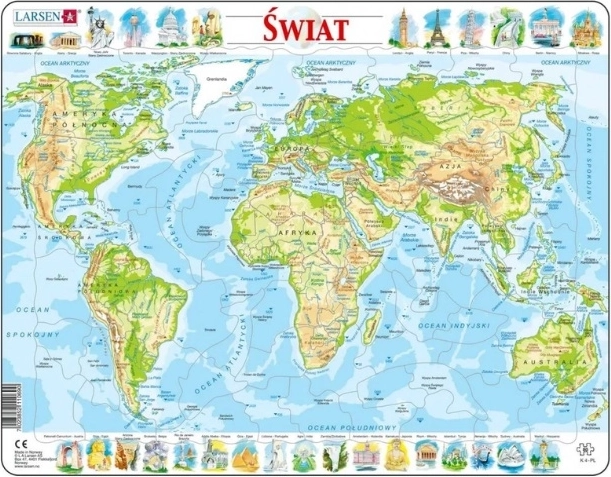 Larsen Physical World Map