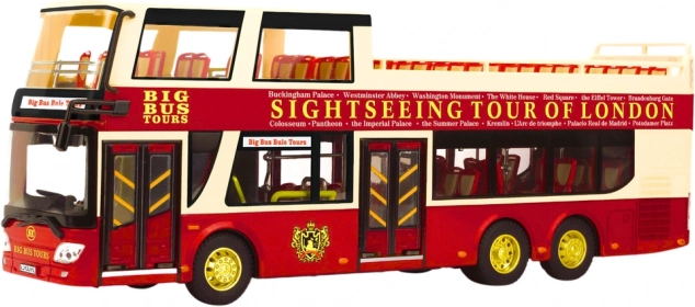 Metal Double-Decker Sightseeing Bus 1:42 Red