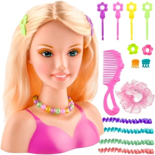 Tête de coiffure avec accessoires