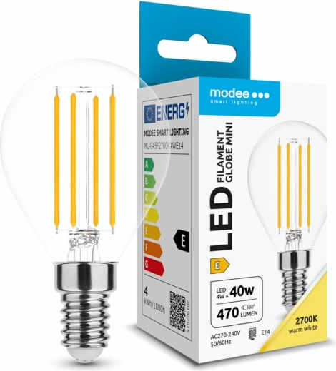 Modee Ampoule LED Filament Globe Mini G45 4 W E14, 470 lm, blanc chaud