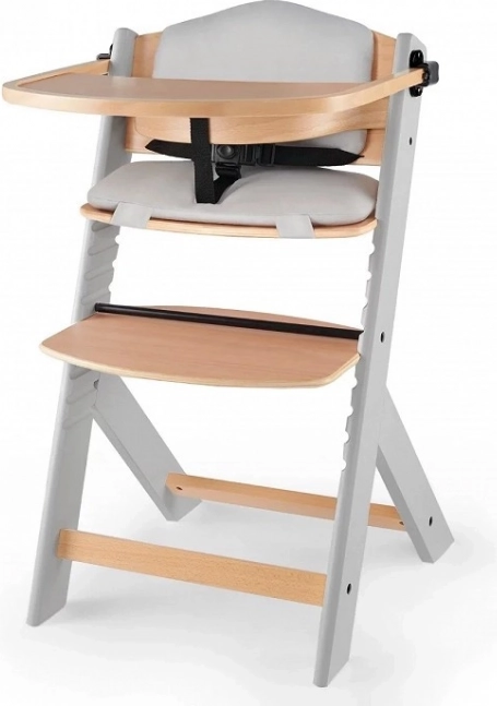 Kinderkraft Enock adjustable high chair with padding, grey wooden
