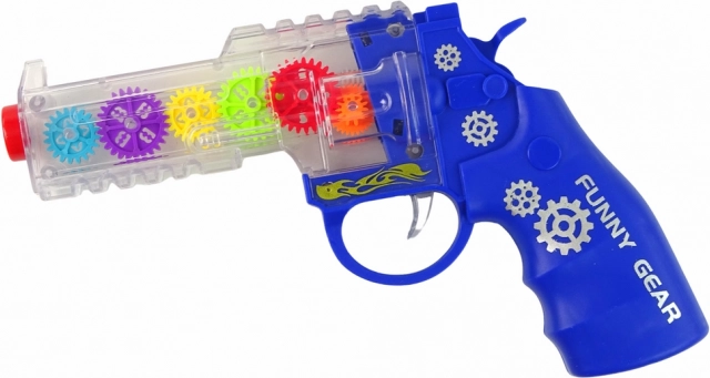 Pistool met gekleurde lichten en geluiden blauw