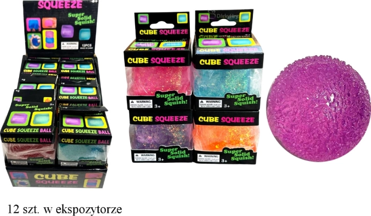 Sensorische antistress gelbal met glitters