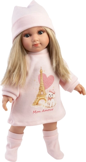 Llorens Elena realistische pop met zacht stoffen lijfje 35 cm