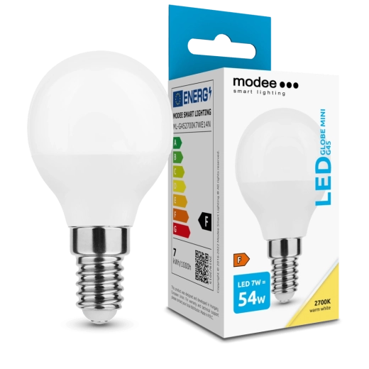 Ampoule LED G45 7 W E14 blanc chaud
