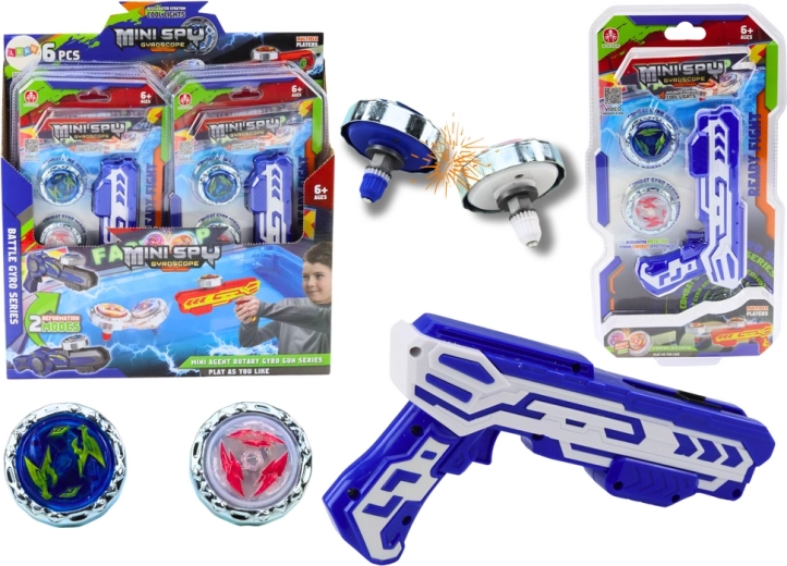 Disc Launcher with Two Metal Light-Up Discs, Blue
