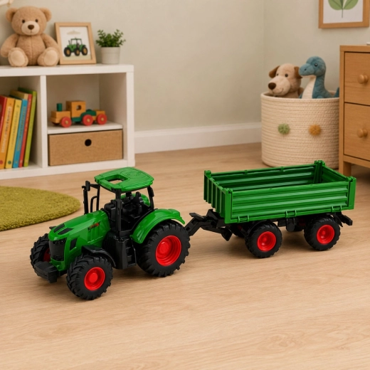 Tracteur avec remorque pour un jeu réaliste à la ferme