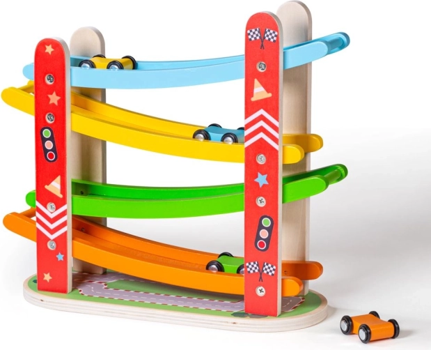 Piste de course en bois pour voitures par Bigjigs Toys