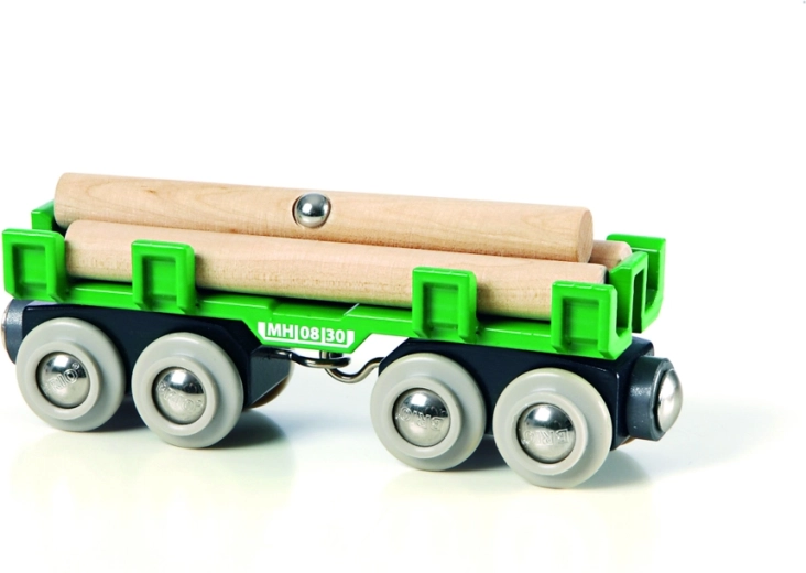Freight wagon for transporting timber with a magnetic mechanism