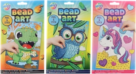 beaded picture making – animals, creative kit for kids