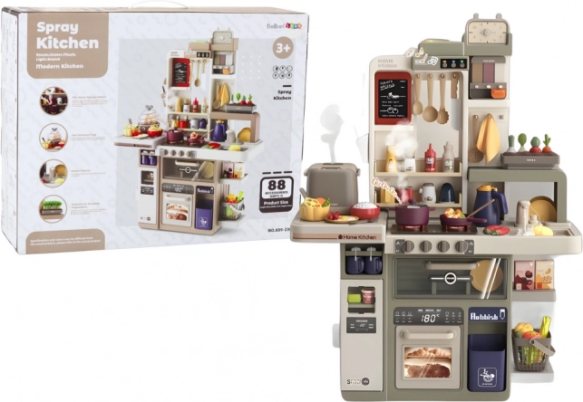 Kinderküche mit Lichtern, Geräuschen und Dampf, 88 Teile