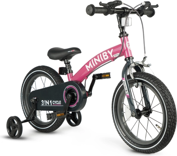 Qplay Miniby 3-in-1 Kids’ Bike 14" Pink