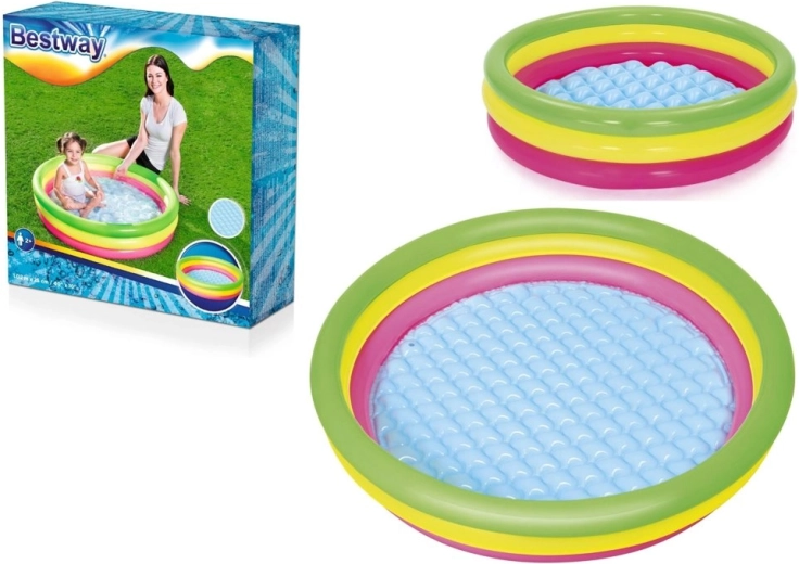 Bestway children's inflatable pool with soft inflatable floor, 3 rings (102 × 25 cm)