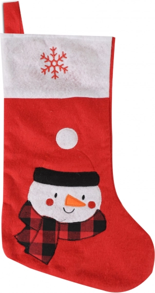 Christmas Stocking with Snowman Motif