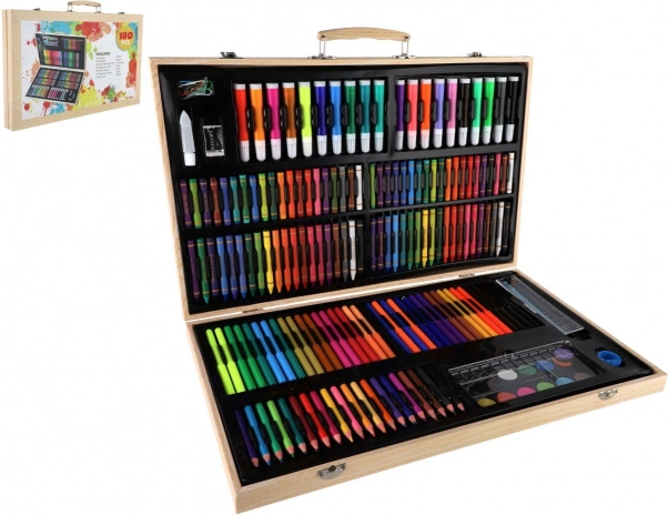 Creative painting set 180 pcs in wooden case 47 × 30 × 4.5 cm