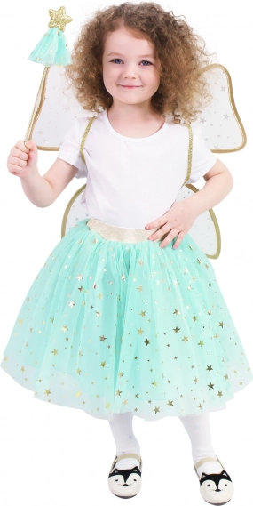 Children's Costume Green Fairy with Wand and Wings