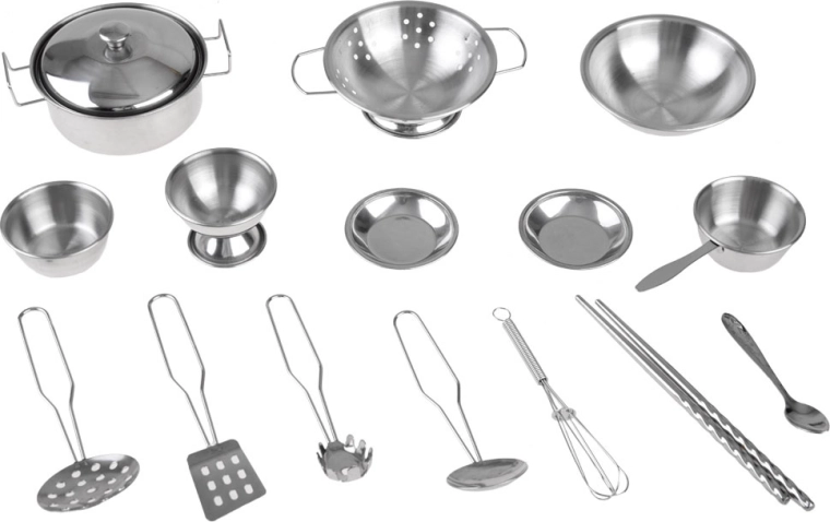 Rijke set roestvrijstalen accessoires