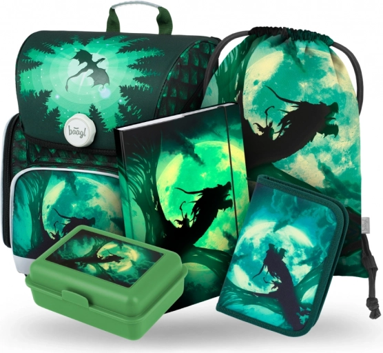 School Set Dragon Baagl: Backpack, Pencil Case, Shoe Bag, Folder and Lunch Box