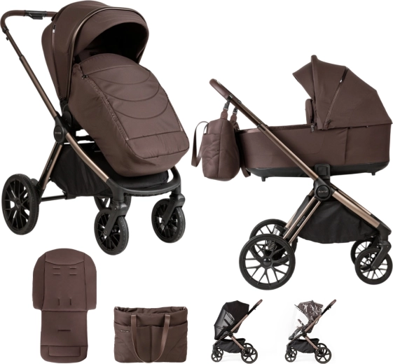 Adamex Bianco combination stroller, chocolate brown