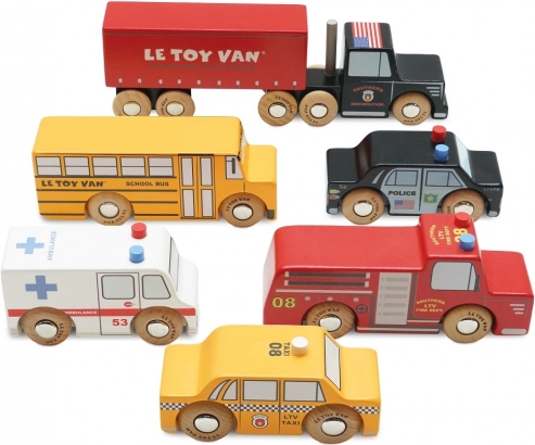 ensemble de voitures en bois New York – Le Toy Van