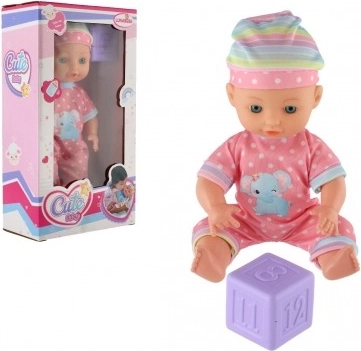 Baby doll 25 cm with solid body and block in a box