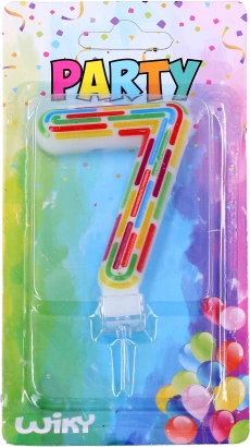 party cake candle – number 7, dashes