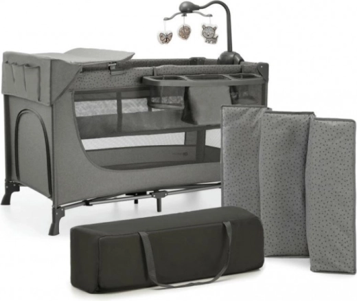 Reisebett JOY 2 dark grey mit Zubehör