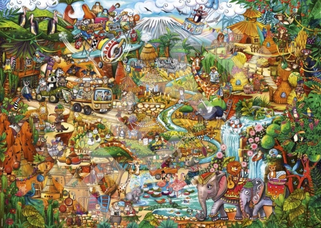 Puzzel 2000 stukjes Exotische safari