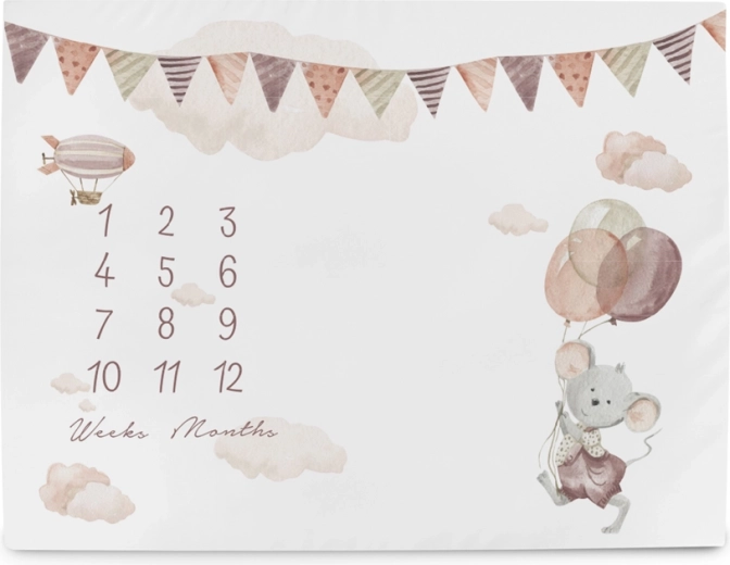 Ceba Baby milestone photo mat basic mouse 92 × 72 cm