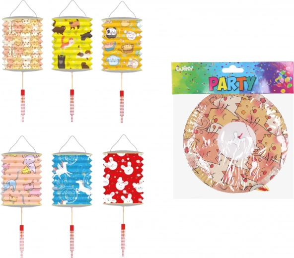 Lampion cilinder Dieren 16 cm